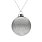 Елочный шар Finery Gloss, 8 см, глянцевый серебристый с глиттером_8 СМ