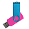 Флеш накопитель USB 2.0 Twister Сolor Mix 16GB, пластик Софт Тач/металл, розовый/голубой_РОЗОВЫЙ 8