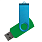 Флеш накопитель USB 2.0 Twister Сolor Mix 16GB, пластик Софт Тач/металл, зеленый/голубой_ЗЕЛЕНЫЙ 8