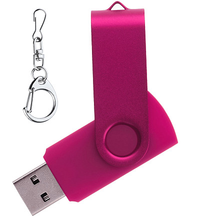 Флеш накопитель USB 2.0 Twister 8GB, пластик Софт Тач/металл, розовый/розовый