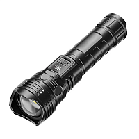 Фонарь Tools Bristol, пластиковый, аккумуляторный, с электронным дисплеем,  с зарядкой type-c, черный