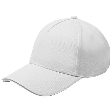 Кепка 5-панельная Greenwich 350, c белым сендвичем, белая