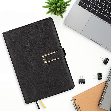 Ежедневник City Bary Mocco A5 в подарочной коробке, черный с золотистым, недатированный, в твердой обложке