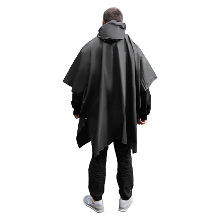 Дождевик пончо Budget туристический один размер, черный