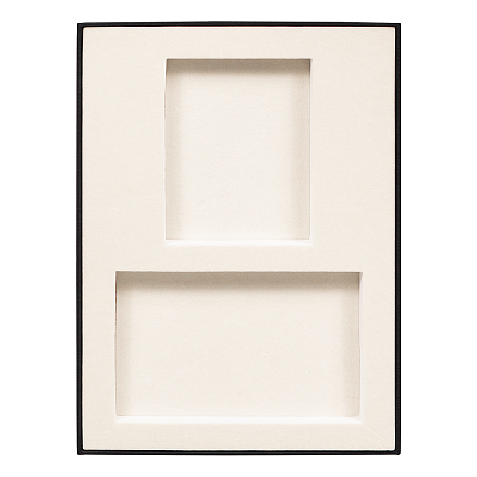 Коробка подарочная, размер 24*17,5*3 см, Solution Superior Linen, черная, бежевый ложемент под два прямоугольных предмета