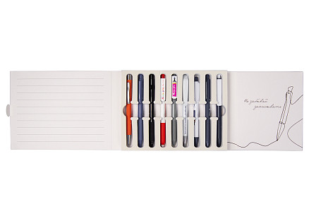 Набор шариковых ручек Print Sample №1  Flora, Alana Color, Alana, Sumatra, Pelican, Flamingo, Ponte Soft , Allegro Soft grip  в футляре