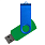 Флеш накопитель USB 2.0 Twister Сolor Mix 16GB, пластик Софт Тач/металл, зеленый/синий_ЗЕЛЕНЫЙ 9