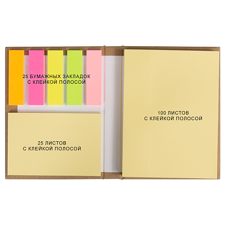 Набор цветных бумажных стикеров Stick and Smile  в твердом переплете, 100 листов в блоке,  размер 8*10,5*1,5 см, кравт