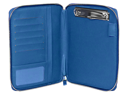 Папка на молнии B5 с зажимом Grand Sand,  синяя