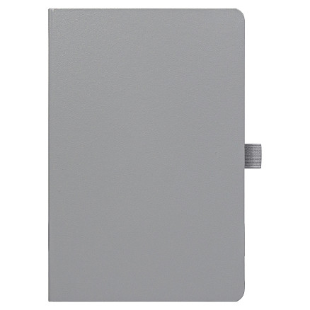 Блокнот Alfa Polo Line А5 в линейку матовый, серый, в твердой обложке с салатовой резинкой и петлей для ручки