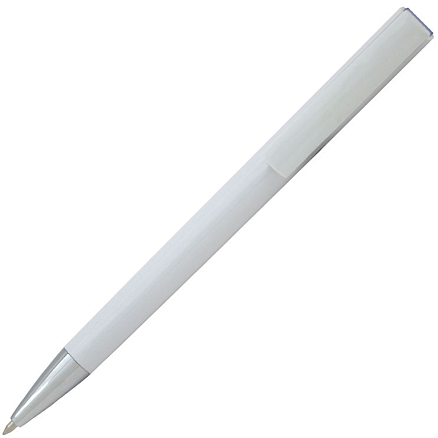 Ручка шариковая, пластиковая, белая/синяя