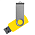 Флеш накопитель USB 2.0 Twister Сolor Mix 16GB, пластик Софт Тач/металл, желтый/серебристый_желтый 6