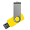 Флеш накопитель USB 2.0 Twister Сolor Mix 16GB, пластик Софт Тач/металл, желтый/серебристый_ЖЕЛТЫЙ 6