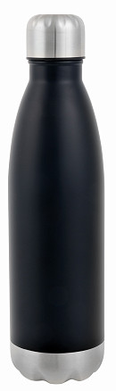 Вакуумная бутылка с двойными стенками GOLDEN TASTE, черный, серебристый