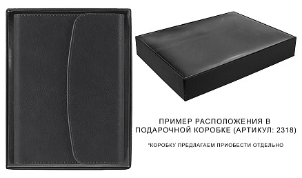 Ежедневник в суперобложке Country Bergamo Synergy A5+, черный, недатированный, в твердой обложке. Черный срез