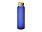 Стеклянная бутылка с бамбуковой крышкой Foggy, 600мл, синий_СИНИЙ