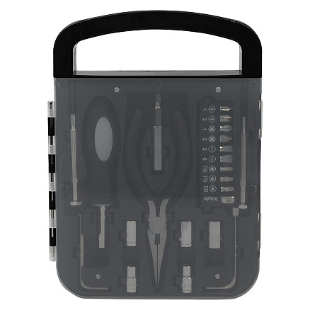 Набор инструментов Tools Unitrade, 22 инструмента,  черный, в пластиковом футляре