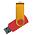 Флеш накопитель USB 2.0 Twister Сolor Mix 16GB, пластик Софт Тач/металл, красный/желтый_красный 2