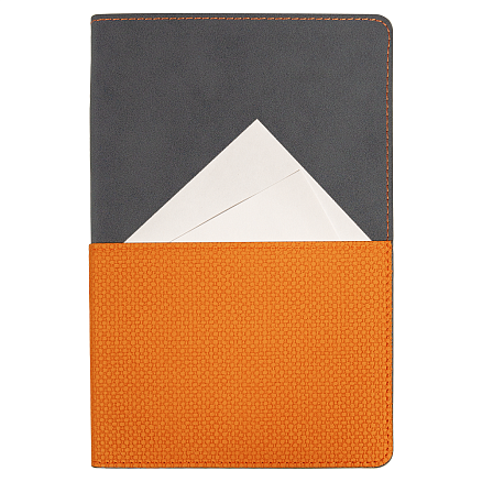 Ежедневник Flexy Smart Harbor Nuba Gemini А5, серый/оранжевый, недатированный, в гибкой обложке