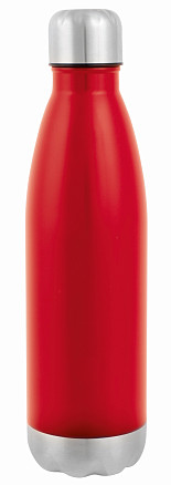 Вакуумная бутылка с двойными стенками GOLDEN TASTE, красный, серебристый