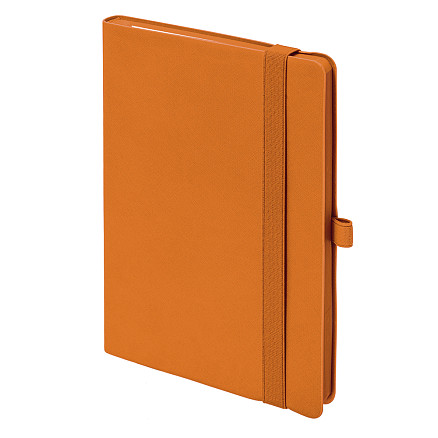Ежедневник Flexy Line Linen Print Sample BASF А5, оранжевый/оранжевый, недатированный, в гибкой обложке, с резинкой и петлей для ручки