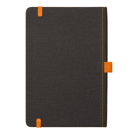 Блокнот Forest  Alfa Orion Rosewood А5, недатированный, в твердой обложке, темно-серый с оранжевой резинкой и петлей для ручки