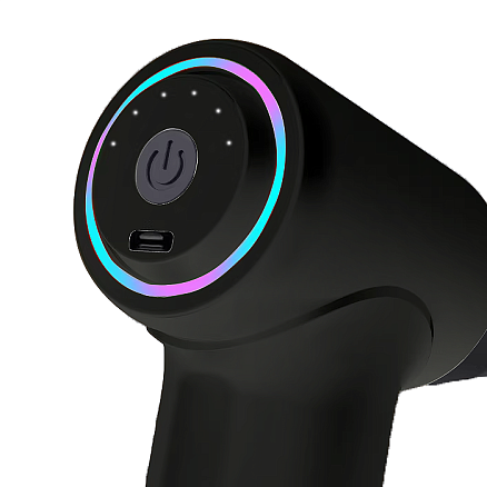 Перкуссионный массажер Relax Tone, вибрационный, для тела, со сменными насадками, черный