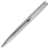 Ручка шариковая глянцевая Diplomat металлическая, серебристая/серебристая
