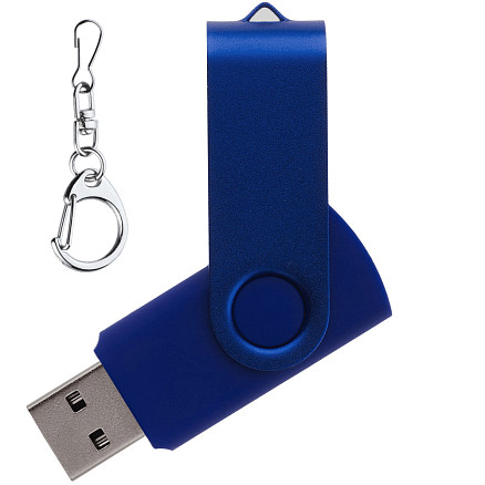 Флеш накопитель USB 2.0 Twister 8GB, пластик Софт Тач/металл, синий/синий