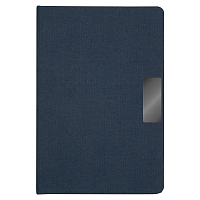 Блокнот Forest Alfa Libra Fabrique А5 с металлическим декоративным элементом, недатированный, в твердой обложке, темно-синий