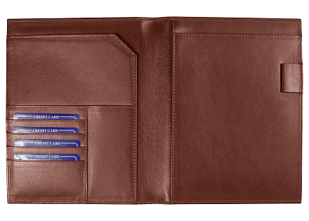 Суперобложка из натуральной кожи Universal leather размер А5+ , коричневый