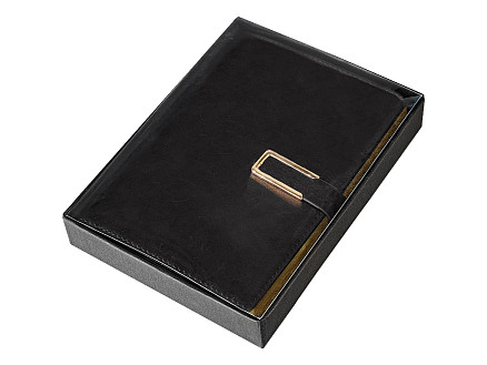 Ежедневник City Bary Mocco A5 в подарочной коробке, черный с золотистым, недатированный, в твердой обложке