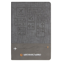 Ежедневник Flexy Sagrada Velvet Flockjoy Print Sample Шереметьево A5, темно-серый, недатированный, в гибкой обложке