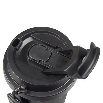 Термокружка Cosmostar металлическая, 550 мл, черная с серебром в тубусе