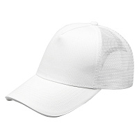 Кепка 5-панельная  Shefild  250 с сеткой, c белым сендвичем, белая