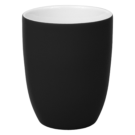 Кружка фарфоровая Casa Grande Tulip Soft софт тач, черная/белая, 350 мл