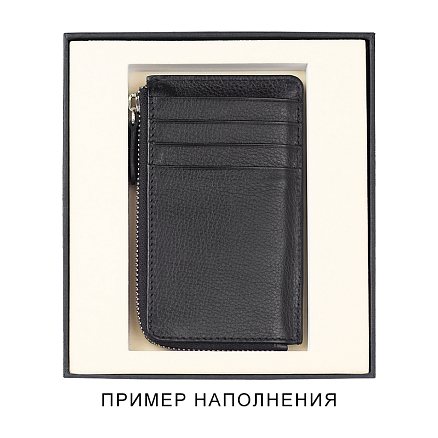 Коробка подарочная, размер 16*14*2 см, Solution Superior Linen, черная, бежевый ложемент с прямоугольной вырубкой
