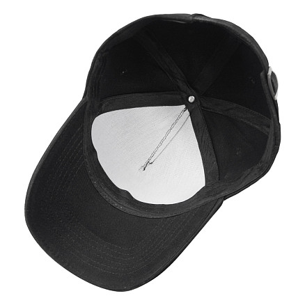 Кепка 5-панельная Oxford 300, c черным сендвичем, черная