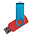 Флеш накопитель USB 2.0 Twister Сolor Mix 16GB, пластик Софт Тач/металл, красный/голубой_красный 8