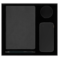 Набор подарочный Solution Prestige Quardo ( ежедневник, внешний аккумулятор «Universal», кабель многофункциональный, ручка), черный