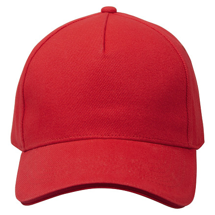 Кепка 5-панельная Greenwich 350, c красным сендвичем, красная