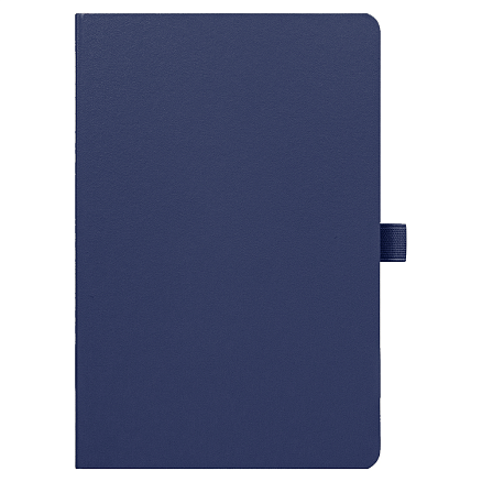 Блокнот Alfa Polo Line А5 в линейку матовый, синий, в твердой обложке с синей резинкой и петлей для ручки