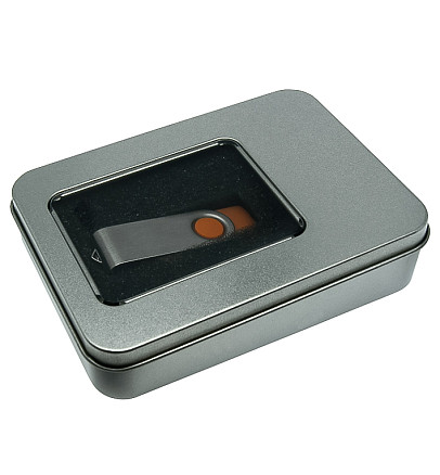 Футляр для флеш накопителя металлический, размер 11,5*8,5 см, серебристый