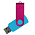 Флеш накопитель USB 2.0 Twister Сolor Mix 16GB, пластик Софт Тач/металл, голубой/розовый_голубой 3