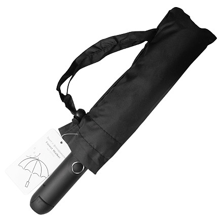 Зонт складной автоматический с фонариком Forest Walker, диаметр 108 см, 8 панелей, со светоотражающей полосой в подарочной коробке, черный