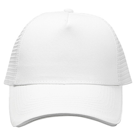 Кепка 5-панельная  Shefild  250 с сеткой, c белым сендвичем, белая