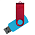 Флеш накопитель USB 2.0 Twister Сolor Mix 16GB, пластик Софт Тач/металл, голубой/красный_голубой 4