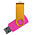 Флеш накопитель USB 2.0 Twister Сolor Mix 16GB, пластик Софт Тач/металл, розовый/желтый_розовый 2