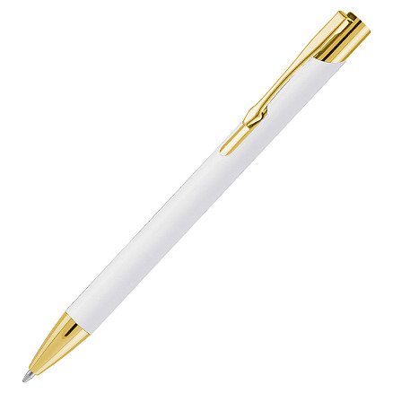 Ручка шариковая, Legend Soft Touch Mirror Gold, белая/золотистая