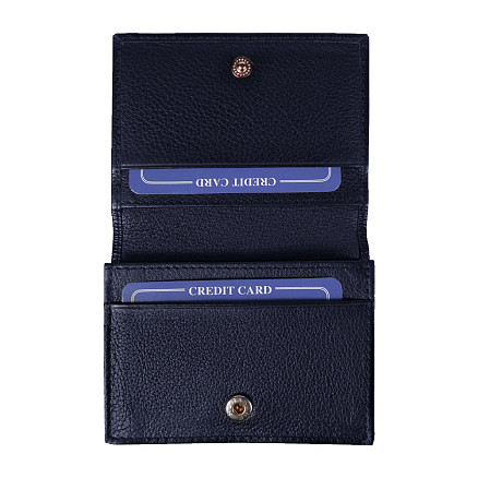 Футляр для кредитных карт и визиток из натуральной кожи Leather Land, синий